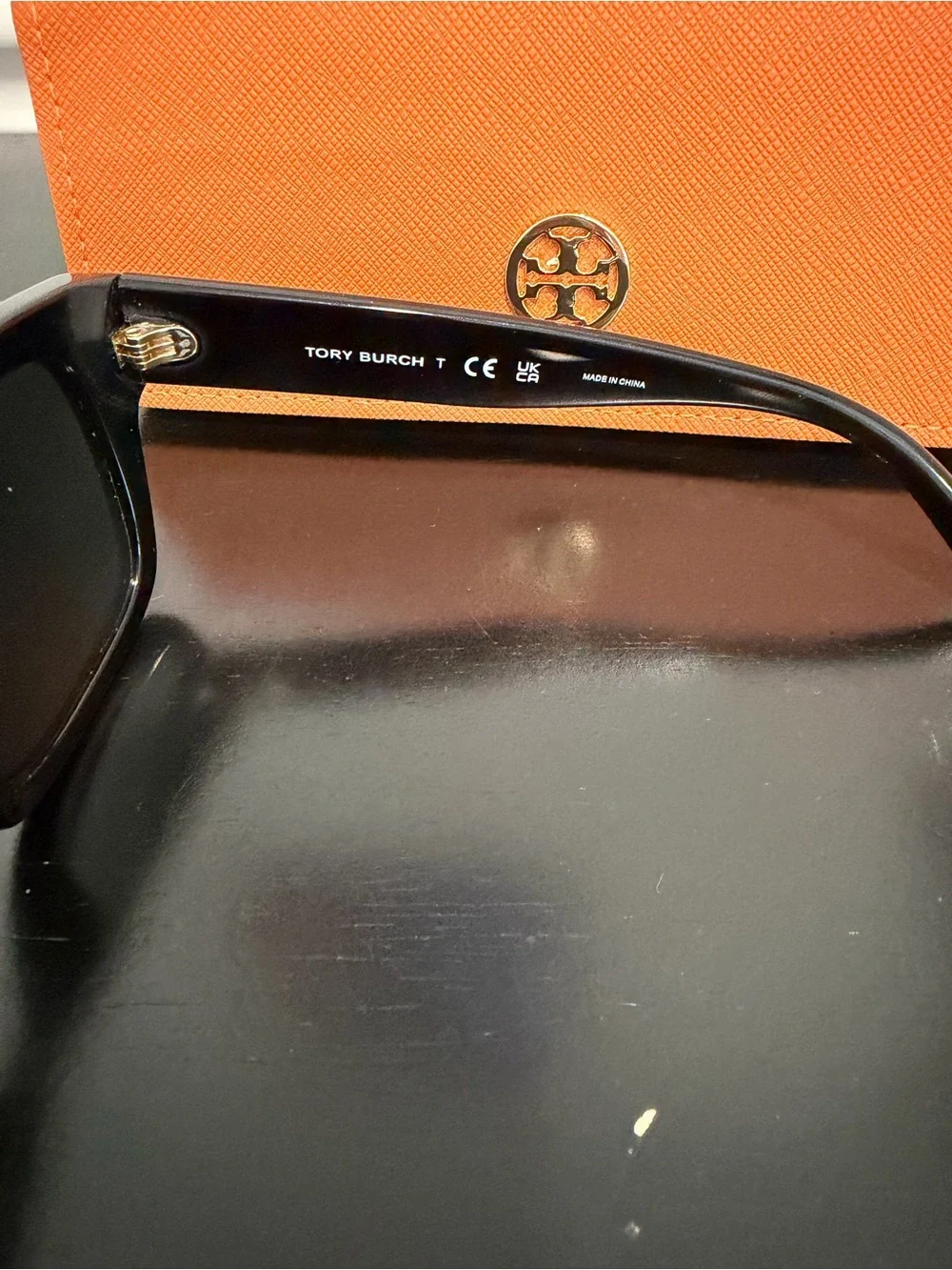 Tory Burch Black Sunglasses with Orange Case